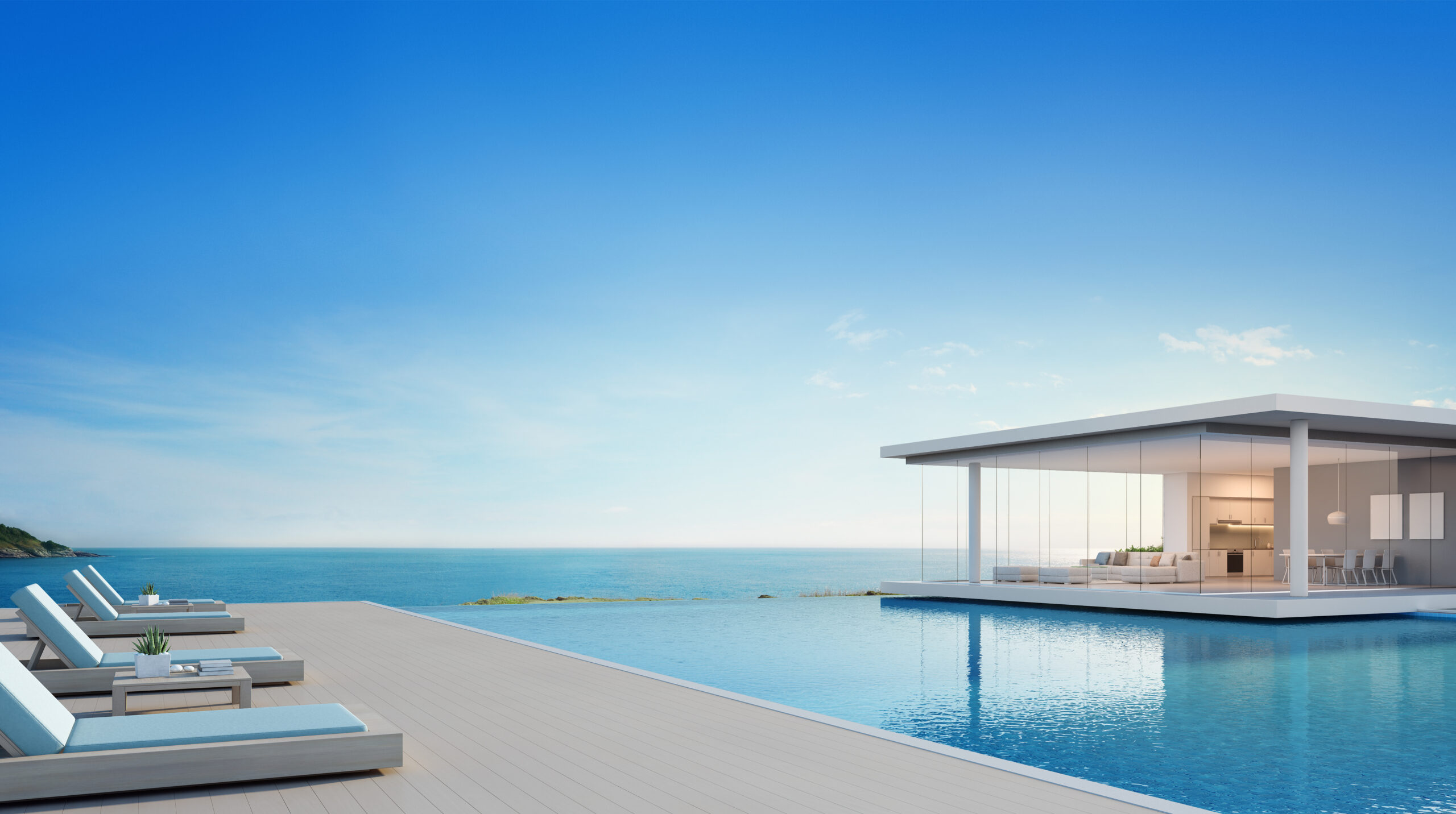 Diseño de casas de hormigon - Piscina exterior