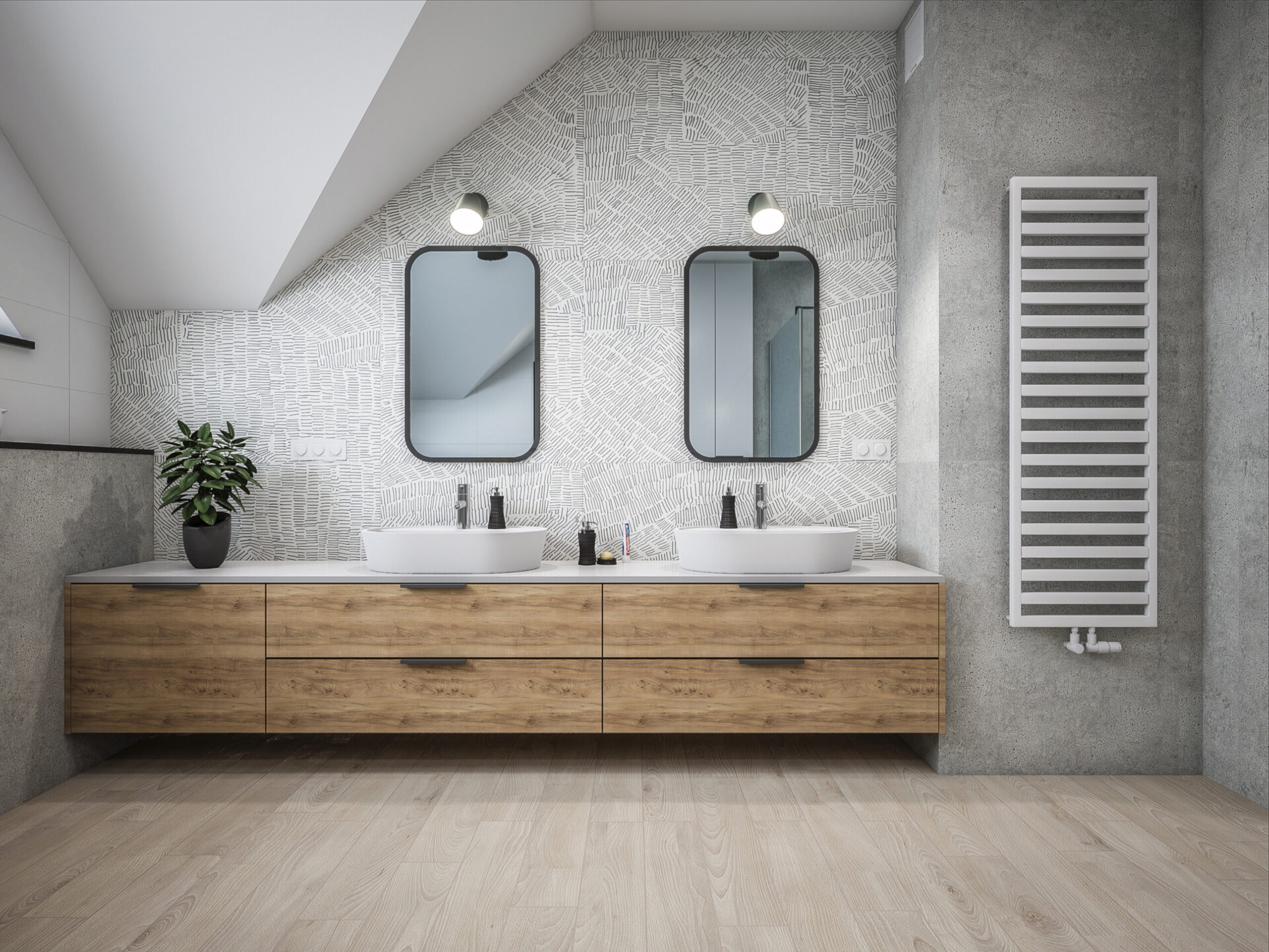Diseño de casas de hormigon - Baño moderno