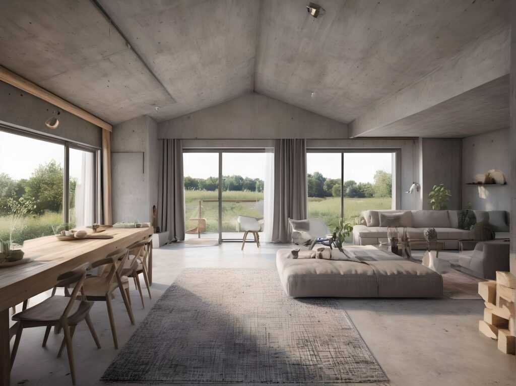 Ahorro Energético en Construcción - casadehormigon - salon