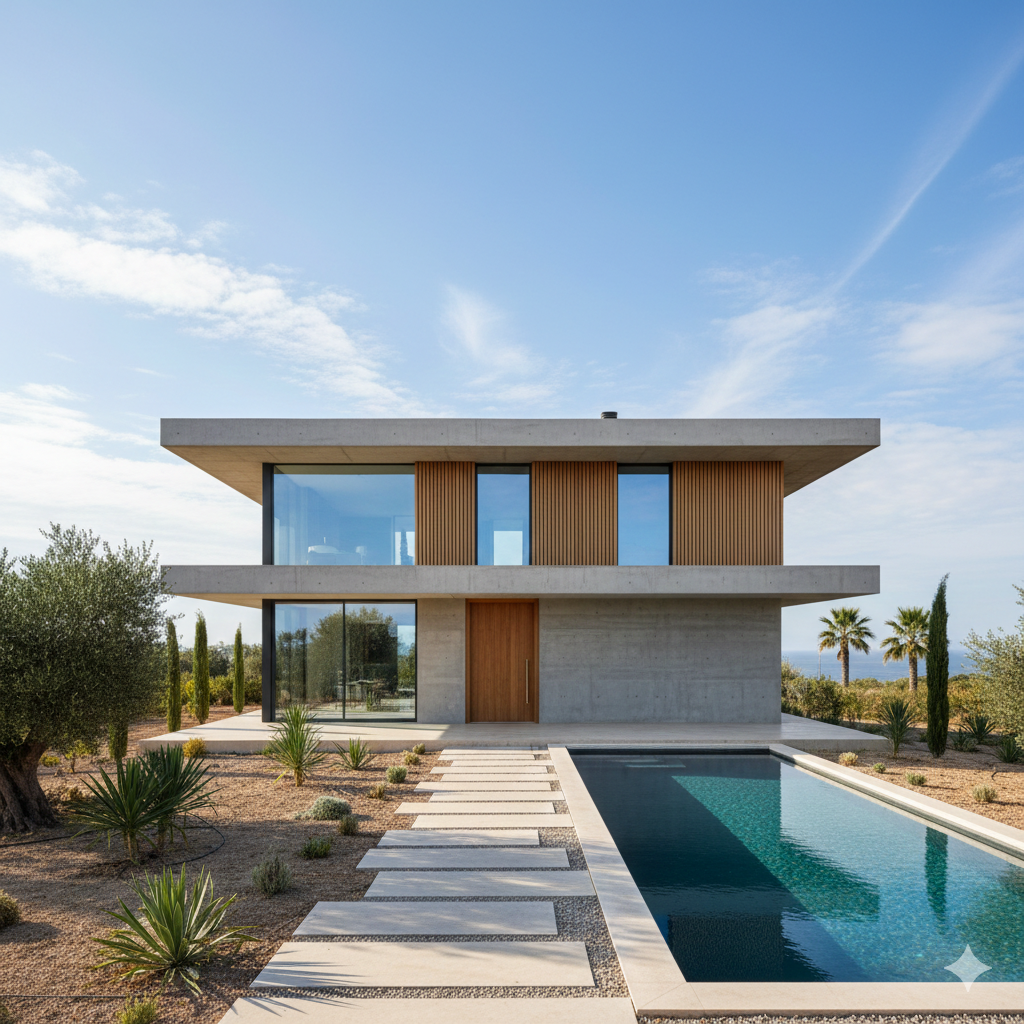 Casa de hormigón moderna diseño 2026