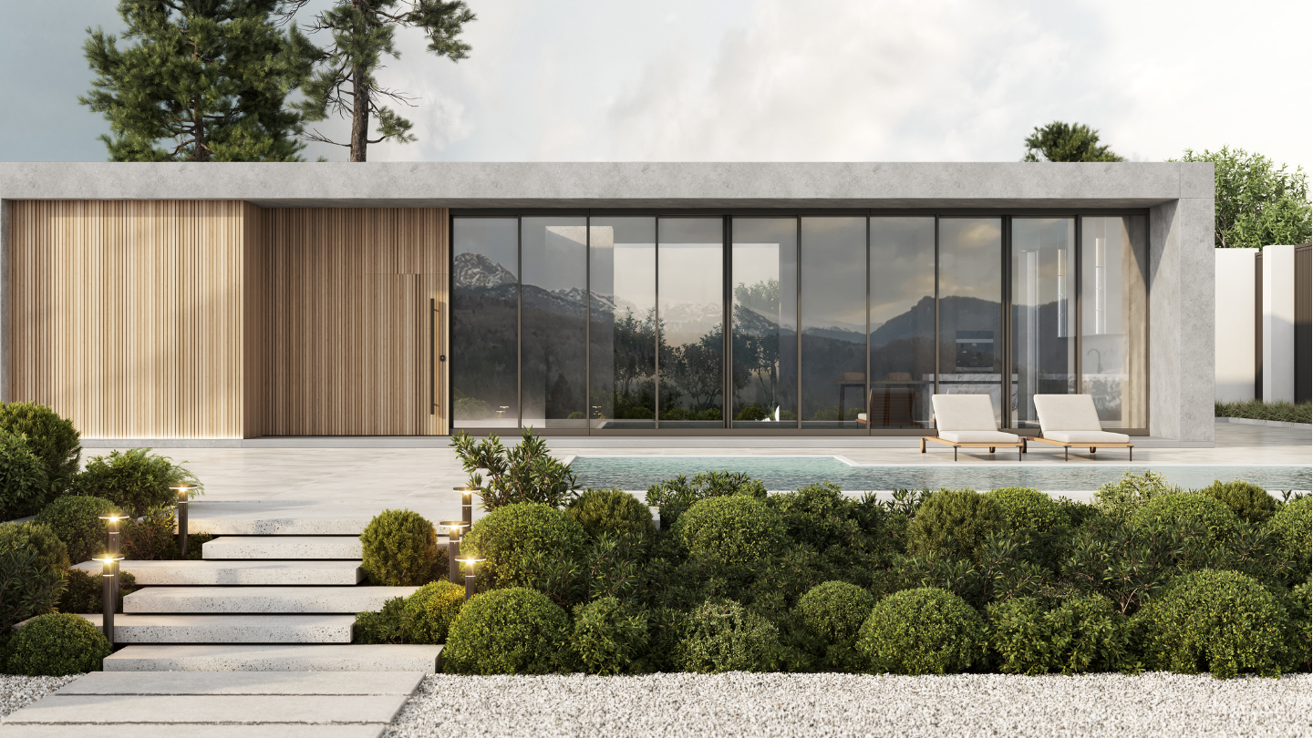 Casa de hormigón moderna de diseño contemporáneo